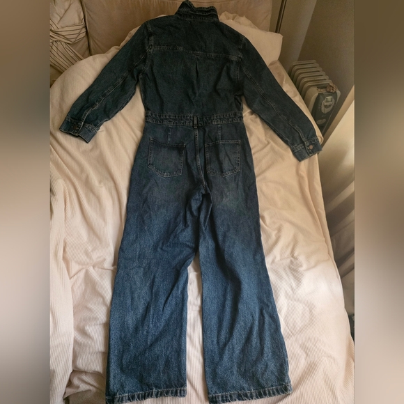 Zara Z1975 FRONT POCKETS DENIM JUMPSUIT Sz XL BNWT - Picture 4 of 11